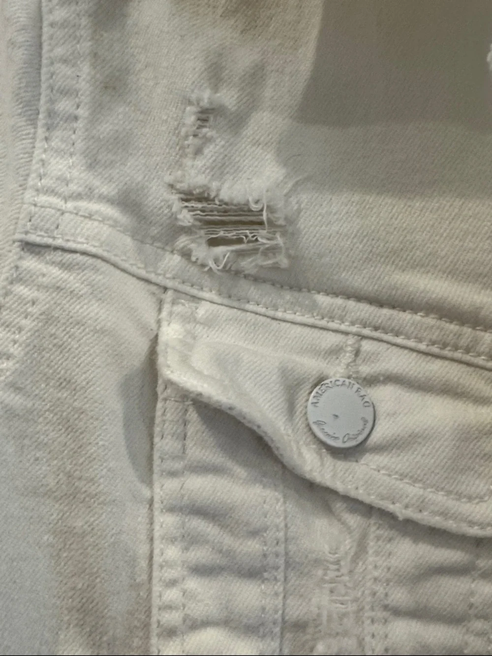 American Rag White Button-Up Cropped Jacket - Picture 3 of 5